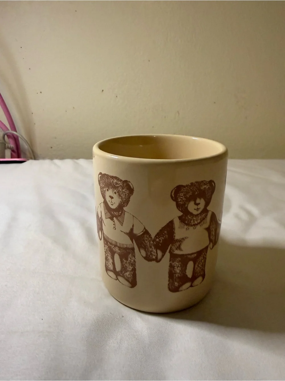 VTG Cream Teddy Bear Ceramic Coffee Mug